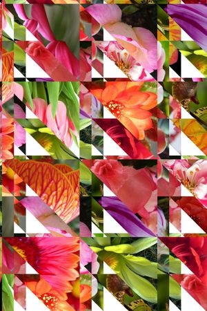 几何图形拼接印花华亿平台图片