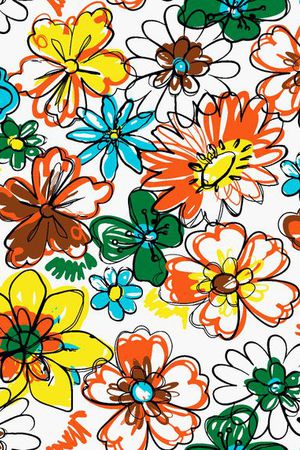 手绘水彩花卉印花华亿平台图片