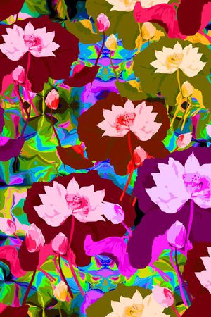 手绘水彩花卉印花华亿平台图片