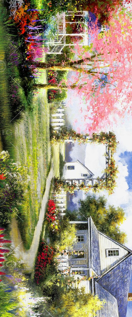 油画风景印花华亿平台图片