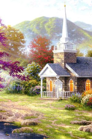 油画风景印花华亿平台图片