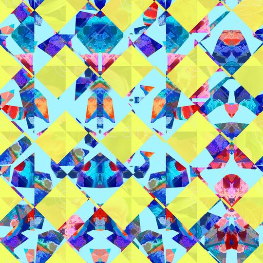 几何图形印花华亿平台图片