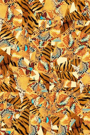 蛇皮纹印花华亿平台图片