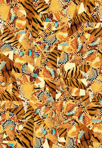 307051-WT298蛇纹虎纹混合动物几何组合