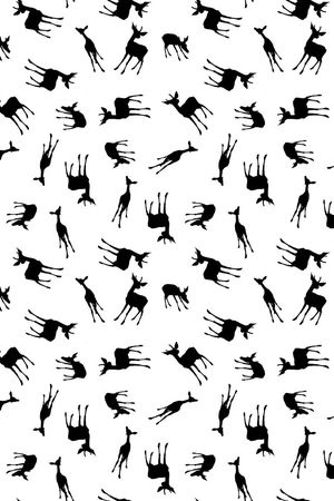 小鹿剪影印花华亿平台图片