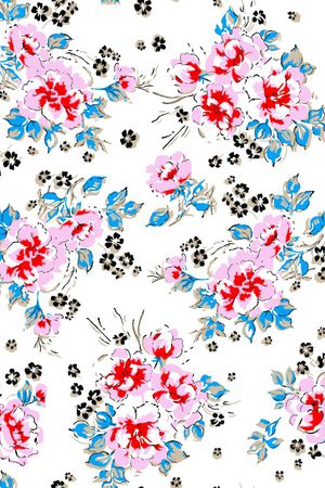 手绘水彩花卉印花华亿平台图片