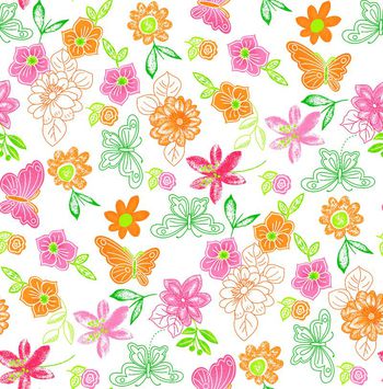 手绘水彩花卉印花华亿平台图片