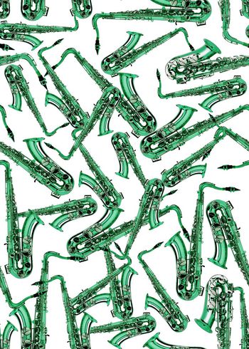 307146-乐器萨斯风乱花满布奢华休闲风印花花