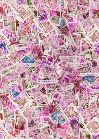 307151-斑驳邮票满布排列休闲印花华亿平台