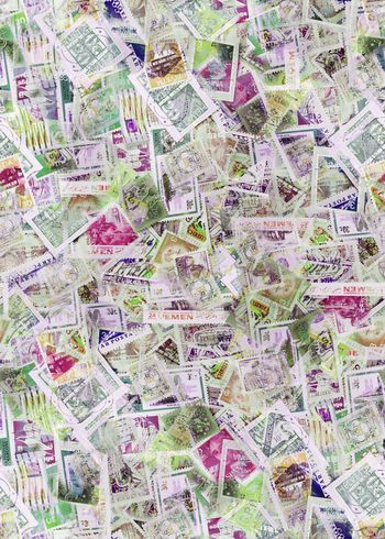 307152-斑驳邮票满布排列休闲印花华亿平台