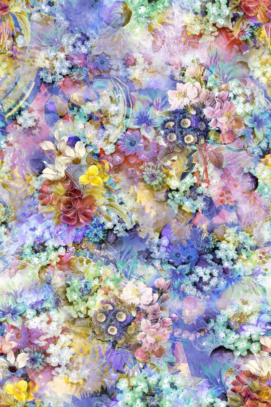 手绘水彩花卉印花华亿平台图片