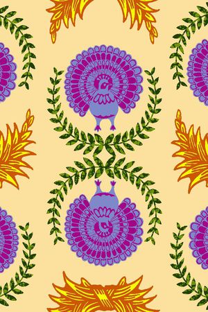 水彩花卉印花华亿平台图片