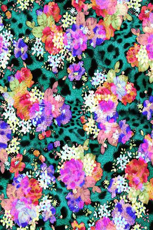 手绘水彩花卉印花华亿平台图片