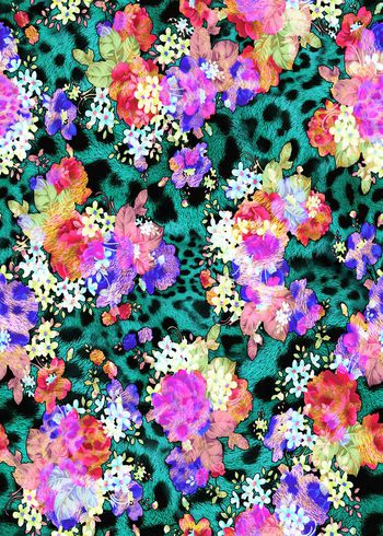 307452-多彩亮色花卉花朵动物纹豹纹组合