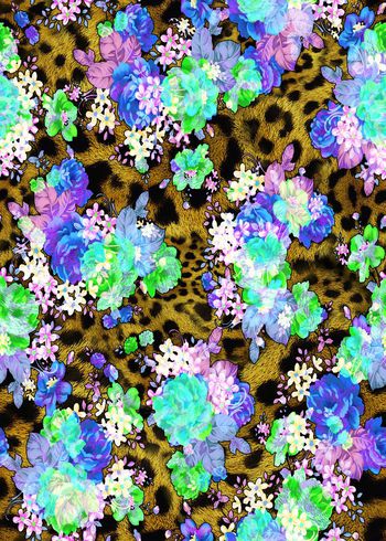 307453-多彩亮色花卉花朵动物纹豹纹组合