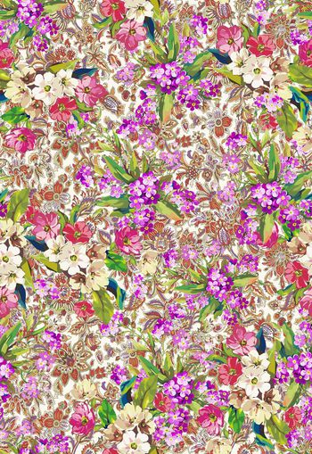 307474-花卉腰果花佩斯利欧式花组合满布印花