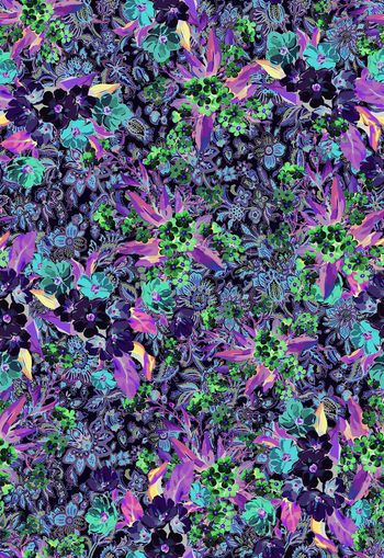 307476-花卉腰果花佩斯利欧式花组合满布印花