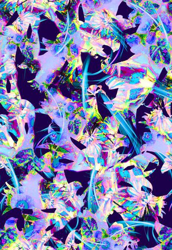 307507-多彩破烂抽象花卉花朵组合