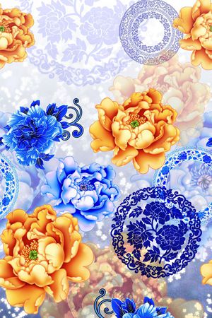 花卉印花华亿平台图片