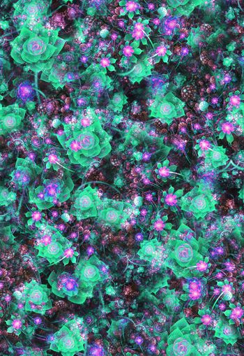 307631-富贵绚丽变幻抽象炫光花卉组合印花