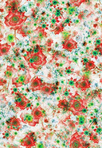 307632-富贵绚丽变幻抽象炫光花卉组合印花