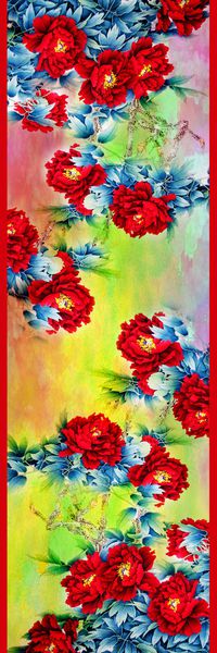 牡丹印花华亿平台图片