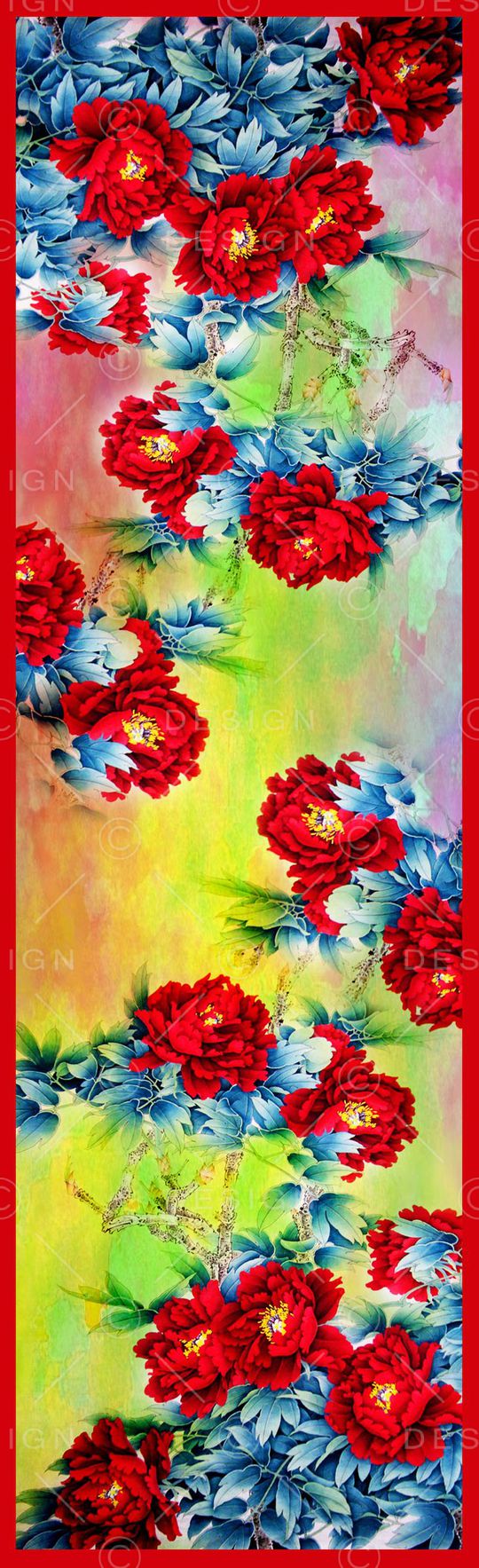 牡丹印花华亿平台图片