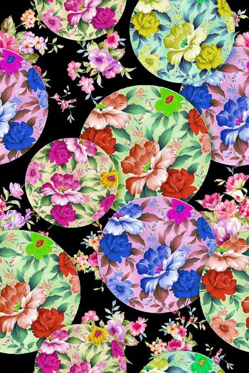 308115-欧式复古野餐风格碎花底纹鲜花磁盘女