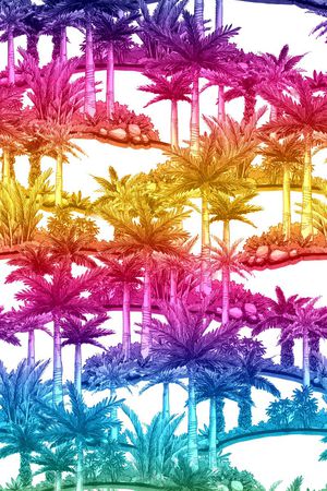 棕榈树印花华亿平台图片