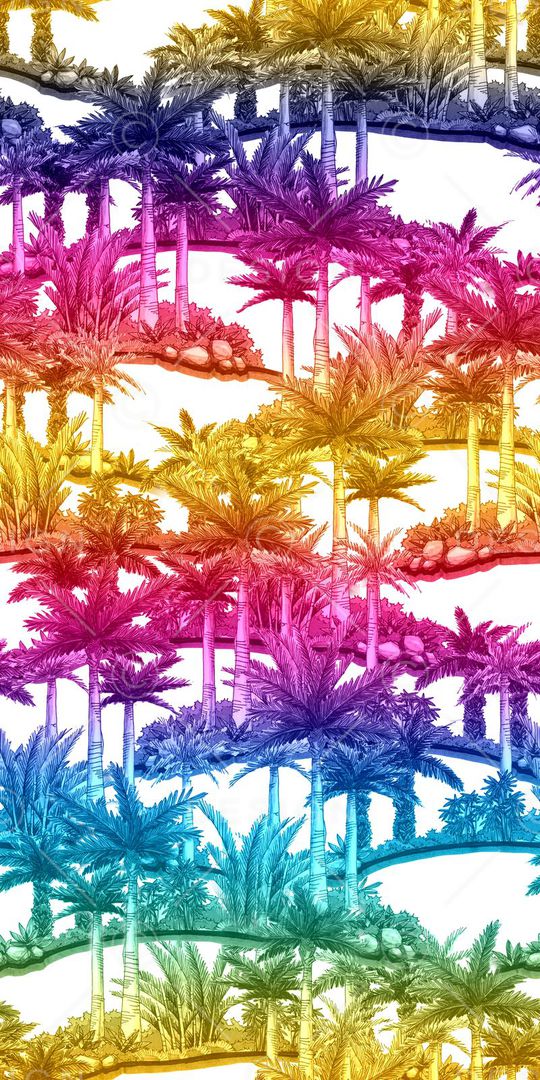 棕榈树印花华亿平台图片