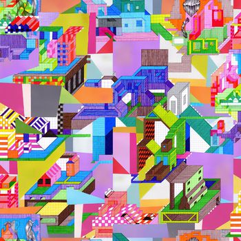 手绘几何印花华亿平台图片