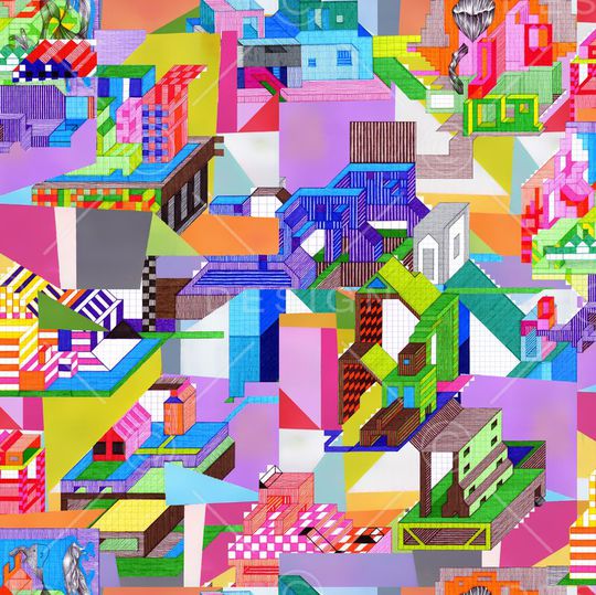 手绘几何印花华亿平台图片