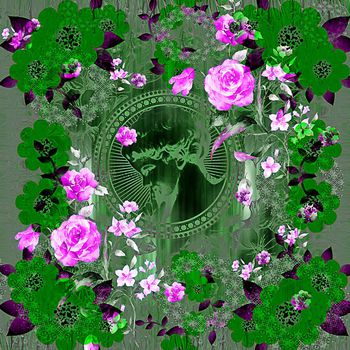 308538-清新优美方巾