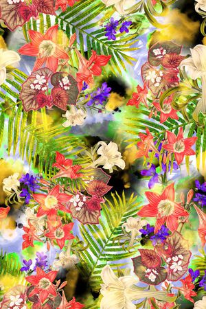 花卉印花华亿平台图片