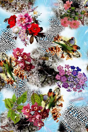 花卉印花华亿平台图片