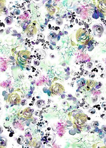 308667-水彩水墨效果花卉花朵组合