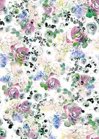 308668-水彩水墨效果花卉花朵组合