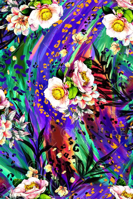 花卉印花华亿平台图片