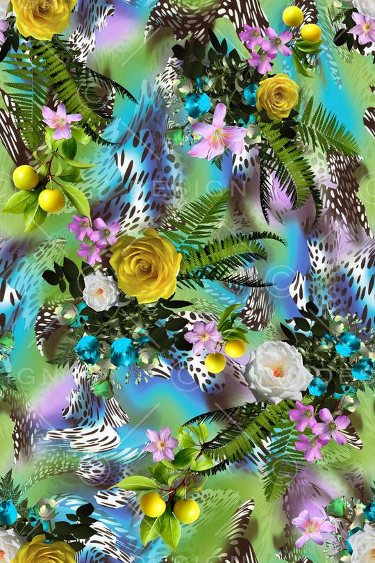 花卉印花华亿平台图片