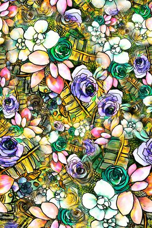 花卉印花华亿平台图片