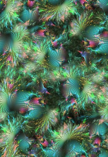 308804-富贵绚丽变幻抽象炫光乱花花卉印花