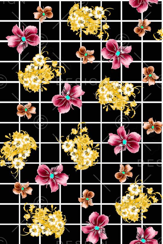 花卉印花华亿平台图片