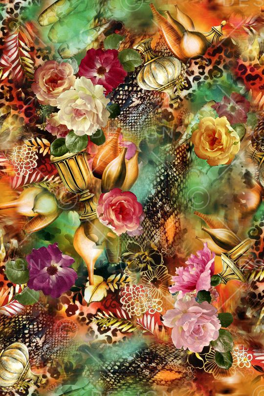 花卉印花华亿平台图片