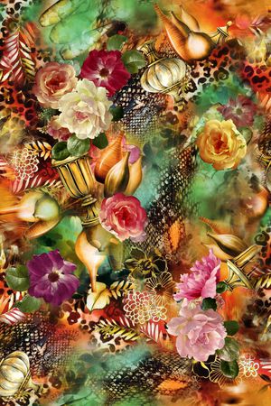 花卉印花华亿平台图片