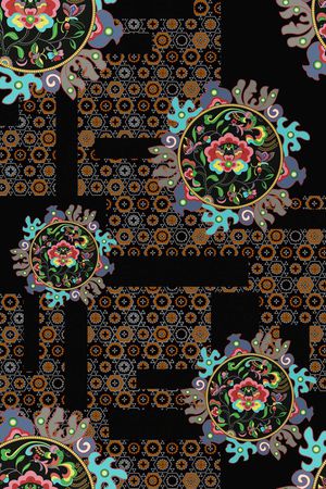 水墨、复古中国风类印花华亿平台图片