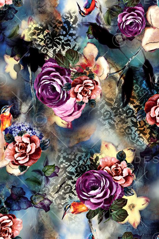 花卉印花华亿平台图片