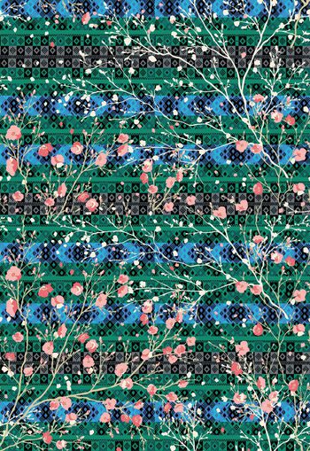 309891-WT327民族风几何图案桃花梅花花