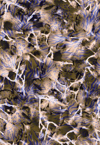 309897-兰花花卉动物纹斑马纹豹纹组合叠层复