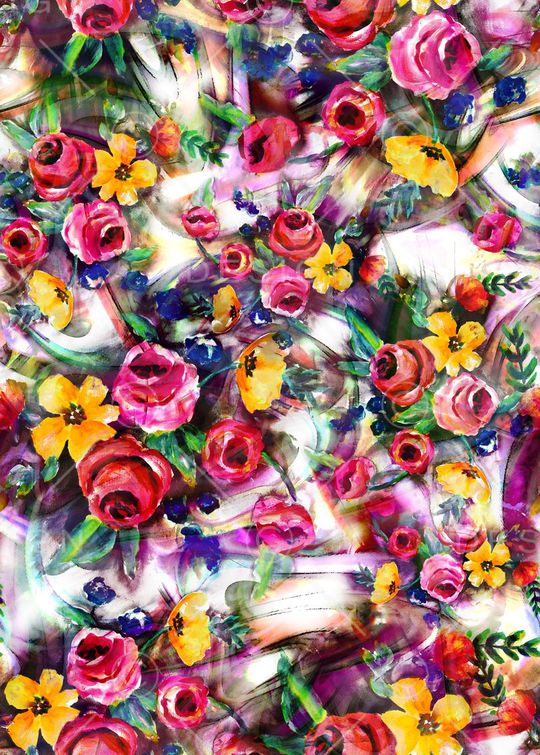 花卉印花华亿平台图片