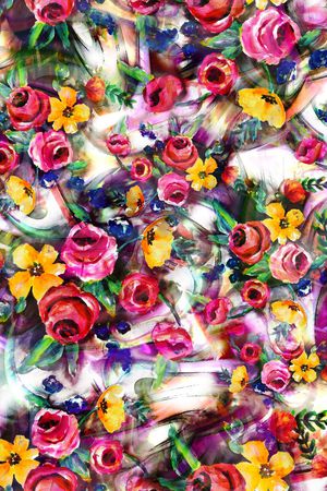 花卉印花华亿平台图片